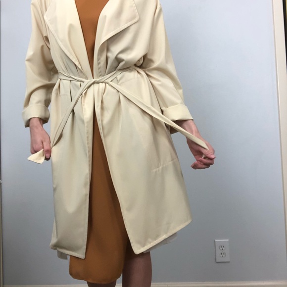 Prologue Open Front Belted Lightweight Trench Coat - Picture 14 of 16